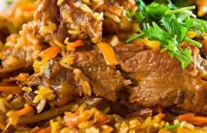 Igazi üzbég marhahús pilaf üstben - lépésről lépésre recept
